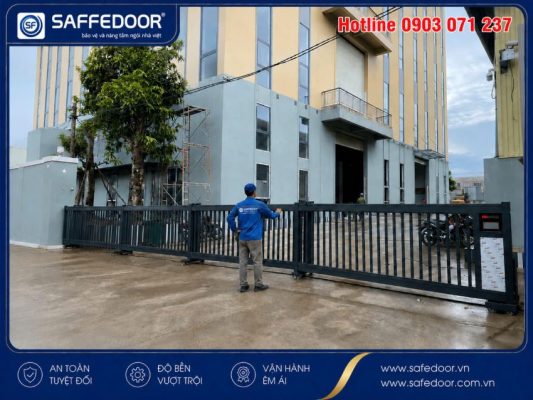 cổng xếp trượt tự động